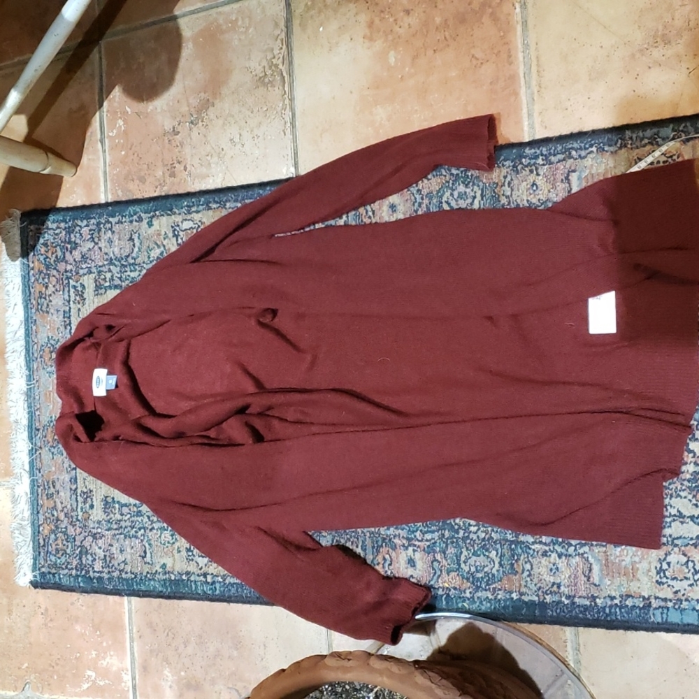 Maroon long open cardigan